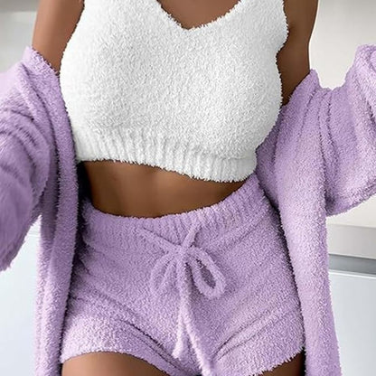 Pyjama Femme Hiver Chaud Violet